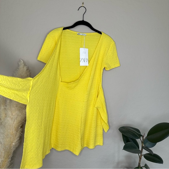 Zara Yellow Romper Skort Wrap Up, size small - Picture 3 of 16